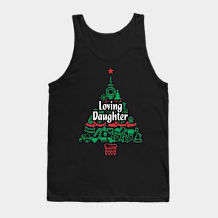 Loving Daughter Gift - Xmas Tree - Christmas Tank Top